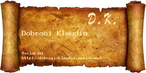 Dobrosi Klaudia névjegykártya