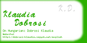 klaudia dobrosi business card